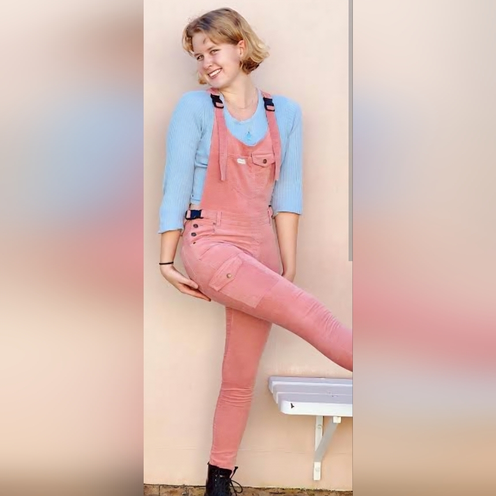 Mumsie Pink Corduroy  Overalls Jeans - Classic Casual Brand New XXS
